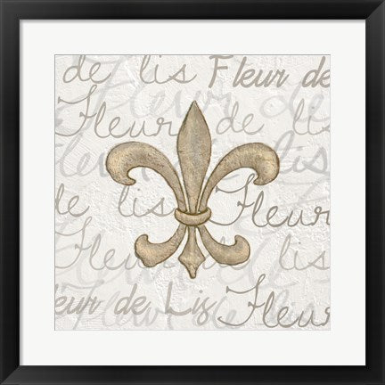 Framed Art Fleur de Lis - White by Veruca Salt Wall Decor 18x24 Artwork