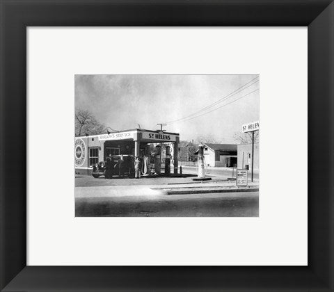 Framed Art Harlow's Service Station, Anaheim 1930 Wall Decor 18x24 Artwork