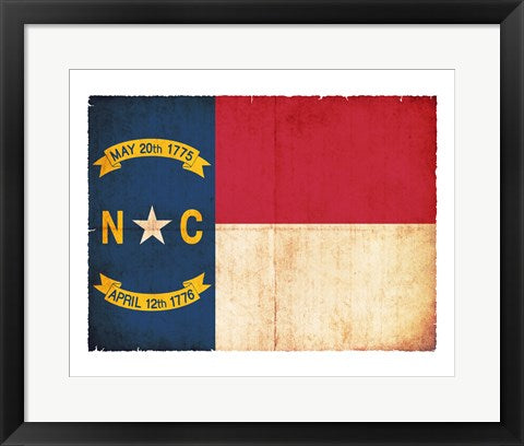 Framed Art North Carolina Flag Wall Decor 18x24 Artwork