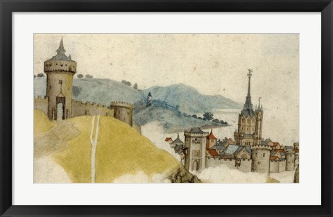 Framed Art View of a Walled City in River Landscape Wall Decor 18x24 Artwork