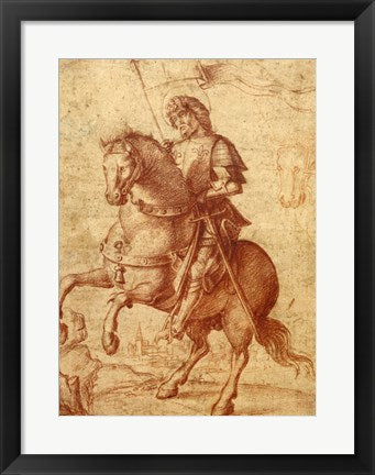 Framed Art Frame Art A Saint on Horseback by Giovanni Battista Wall Decor 18x24 Artwork