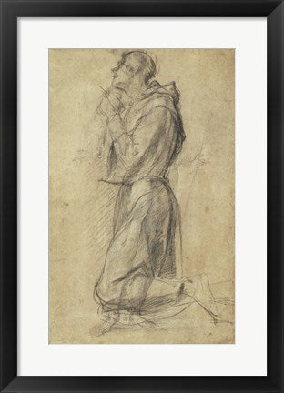 Framed Art Study of Saint Francis by Jacopo Pontormo Wall Decor 18x24 Artwork