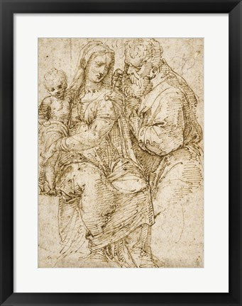 Framed Art The Holy Family by Baldassare Peruzzi Wall Decor 18x24 Artwork