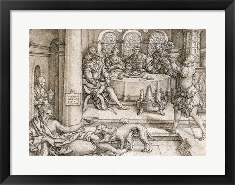 Framed Art Lazarus Begging for Crumbs from Dives's Table by Albrecht Durer Wall Decor 18x24 Artwork