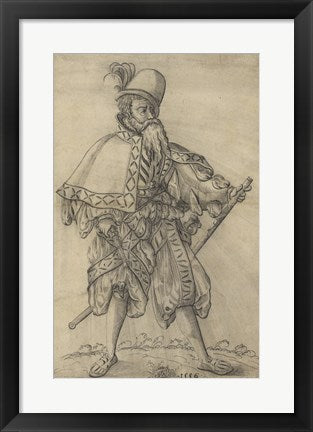 Framed Art Frame Art An Officer of the Rank of "Oberster Feldprofoss" in the Imperial Army by Jost Amman Wall Decor 18x24 Artwork