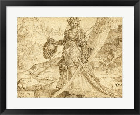 Framed Art Judith by Maerten van Heemskerck Wall Decor 18x24 Artwork