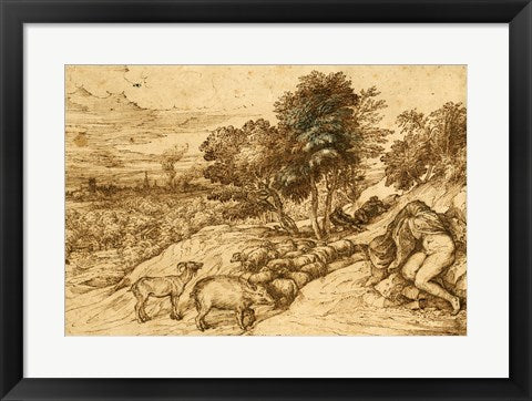 Framed Art Pastoral Scene by Titian Wall Decor 18x24 Artwork