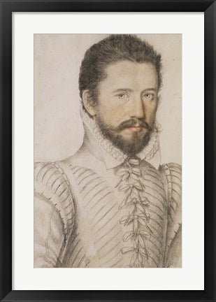 Framed Art Portrait of a Bearded Man Wearing a Slashed Doublet Wall Decor 18x24 Artwork