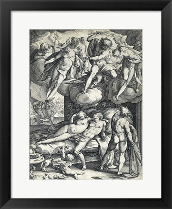 Framed Art Venus and Mars Surprised by Vulcan by Hendrick Goltzius Wall Decor 18x24 Artwork