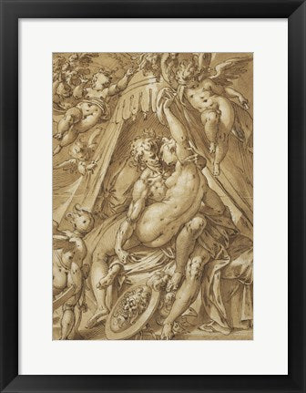 Framed Art Mars and Venus by Abraham Bloemaert Wall Decor 18x24 Artwork