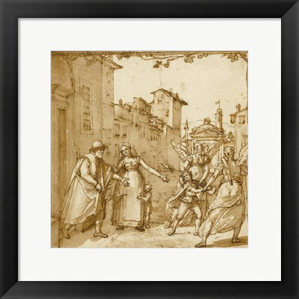 Framed Art Taddeo Leaving Home Escorted by Two Guardian Angels by Federico Zuccaro Wall Decor 18x24 Artwork