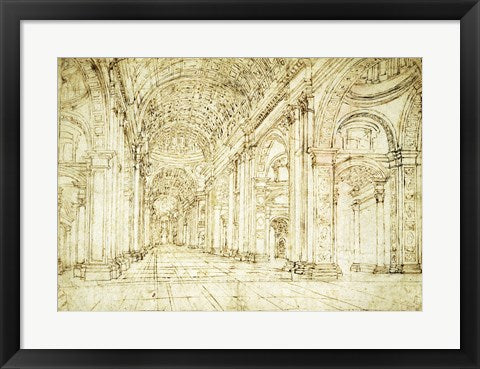 Framed Art Interior of Saint Peter's Basilica Wall Decor 18x24 Artwork