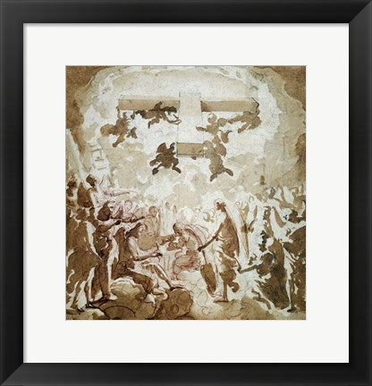 Framed Art Triumph of the Cross by Eugenio Cajes Wall Decor 18x24 Artwork