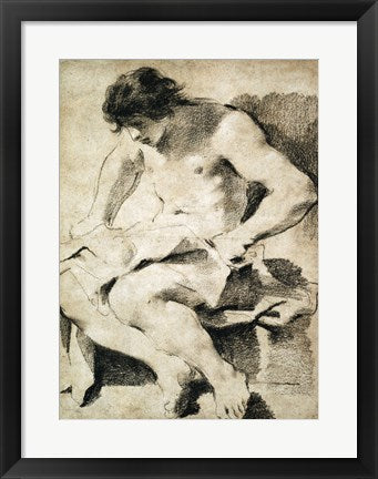 Study of a Seated Young Man by Guercino (Giovanni Francesco Barbieri)