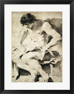 Study of a Seated Young Man by Guercino (Giovanni Francesco Barbieri)