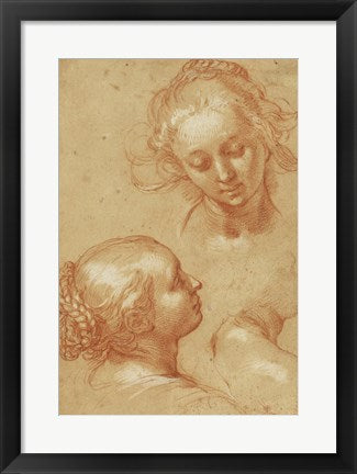 Framed Art Three Studies of Women by Abraham Bloemaert Wall Decor 18x24 Artwork