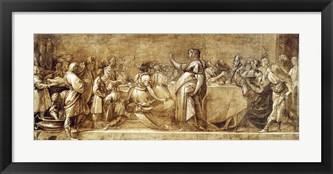 Framed Art A Banquet by Pier Francesco Morazzone Wall Decor 18x24 Artwork