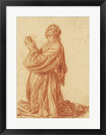 Framed Art Study of a Kneeling Man by Pieter Lastman Wall Decor 18x24 Artwork