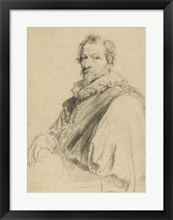 Framed Art Portrait of Hendrick van Balen by Anthony van Dyck Wall Decor 18x24 Artwork