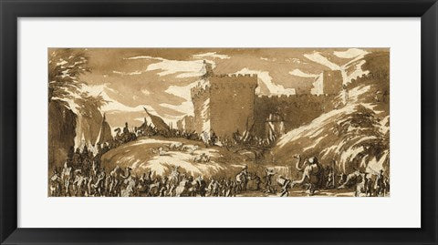 Framed Art Frame Art An Army Leaving a Castle by Jacques Callot Wall Decor 18x24 Artwork