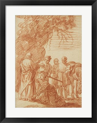 Framed Art The Prophet Elisha and the Shunammite Woman by Claes Cornelisz Moeyaert Wall Decor 18x24 Artwork