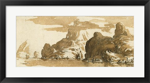 Framed Art Frame Art A View of Mountains across a Lake by Jacques Callot Wall Decor 18x24 Artwork