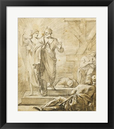 Framed Art The Liberation of Saint Peter by Laurent de La Hyre Wall Decor 18x24 Artwork