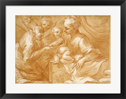 Framed Art Mystic Marriage of Saint Catherine by Bartolomeo Biscaino Wall Decor 18x24 Artwork