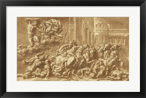Framed Art The Sons of Niobe Being Slain by Apollo and Diana by Jan de Bisschop Wall Decor 18x24 Artwork