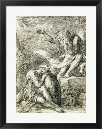 Framed Art Dream of Aeneas by Salvator Rosa Wall Decor 18x24 Artwork