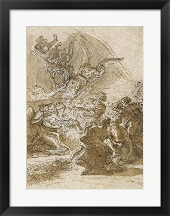 Framed Art Adoration of the Shepherds by Baciccio Wall Decor 18x24 Artwork