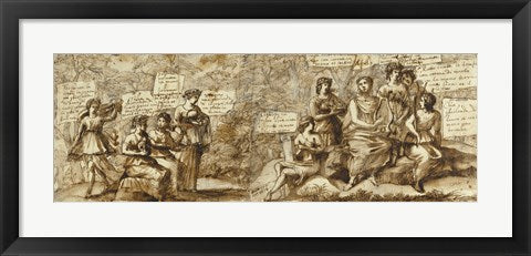 Framed Art Apollo and the Muses by Claude Lorrain Wall Decor 18x24 Artwork