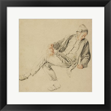 Framed Art A Seated Peasant by Cornelius Dusart Wall Decor 18x24 Artwork