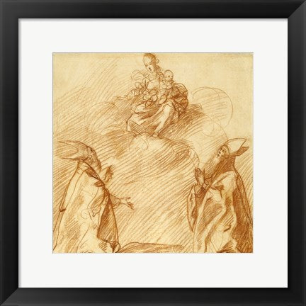 Framed Art The Virgin and Child Appearing to Two Bishops Wall Decor 18x24 Artwork