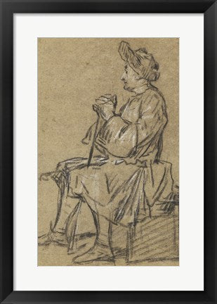 Framed Art Study of a Seated Man by Jean-Simeon Chardin Wall Decor 18x24 Artwork