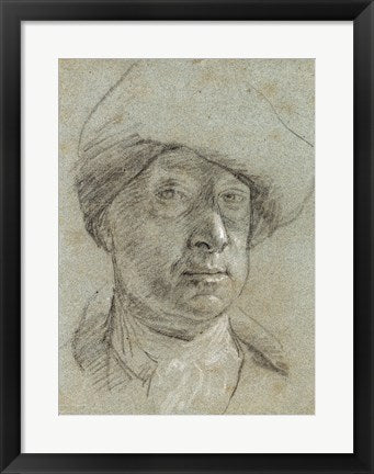 Framed Art Self-Portrait Wearing a Cloth Hat by Jonathan Richardson the Elder Wall Decor 18x24 Artwork