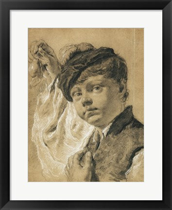 Framed Art Frame Art A Boy Holding a Pear by Giovanni battista Piazzetta Wall Decor 18x24 Artwork