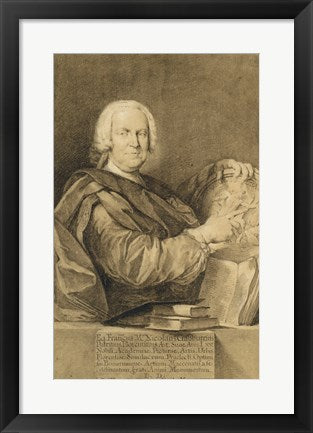 Framed Art Portrait of Cavaliere Francesco Maria Niccolo Gabburri by Domenico Ferretti Wall Decor 18x24 Artwork