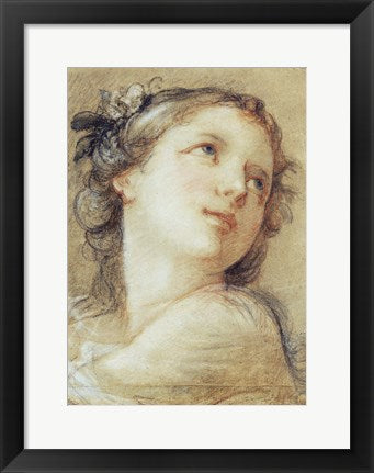 Framed Art Head of a Bacchante by Charles-Joseph Natoire Wall Decor 18x24 Artwork