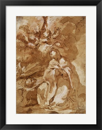 Framed Art Frame Art A Female Saint Contemplating a Crucifix by Francesco Guardi Wall Decor 18x24 Artwork