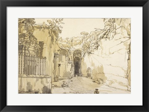 Framed Art The Entrance to the Grotto at Posilipo by Claude-joseph Vernet Wall Decor 18x24 Artwork