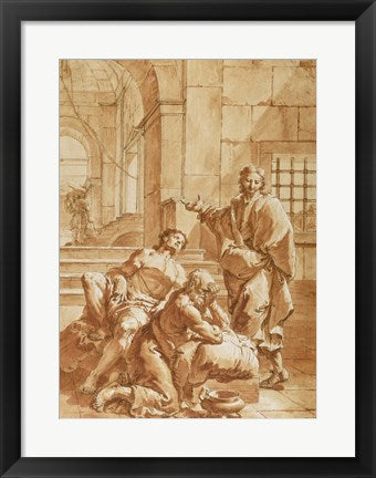 Framed Art Joseph Interpreting the Dreams of His Fellow Prisoners by Francesco Salvator Fontebasso Wall Decor 18x24 Artwork