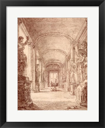 Framed Art Frame Art A Draftsman in the Capitoline 18x24 by Hubert Robert Wall Decor 18x24 Artwork