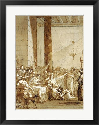 Framed Art Frame Art Christ at Supper with Simon the Pharisee by Giovanni Domenico Tiepolo Wall Decor 18x24 Artwork