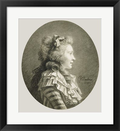 Framed Art Portrait of a Young Lady in Profile by Henri Pierre Danloux Wall Decor 18x24 Artwork