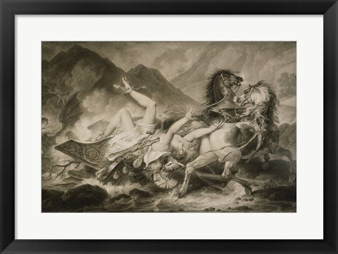 Framed Art Death of Hippolytos by Carle Vernet Wall Decor 18x24 Artwork