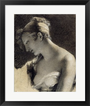 Framed Art Head of a Woman: Study for The Happy Mother by Pierre-Paul Prudhon Wall Decor 18x24 Artwork