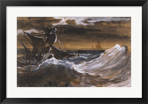 Framed Art Sailboat on the Sea by Theodore Gericault Wall Decor 18x24 Artwork