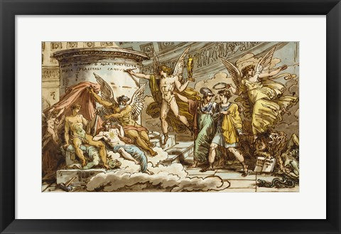 Framed Art Frame Art Allegory on the Life of Canova by Felice Giani Wall Decor 18x24 Artwork