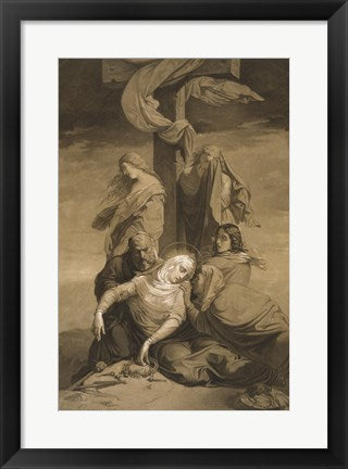 Framed Art Lamentation at the Foot of the Cross by Henri Lehmann Wall Decor 18x24 Artwork